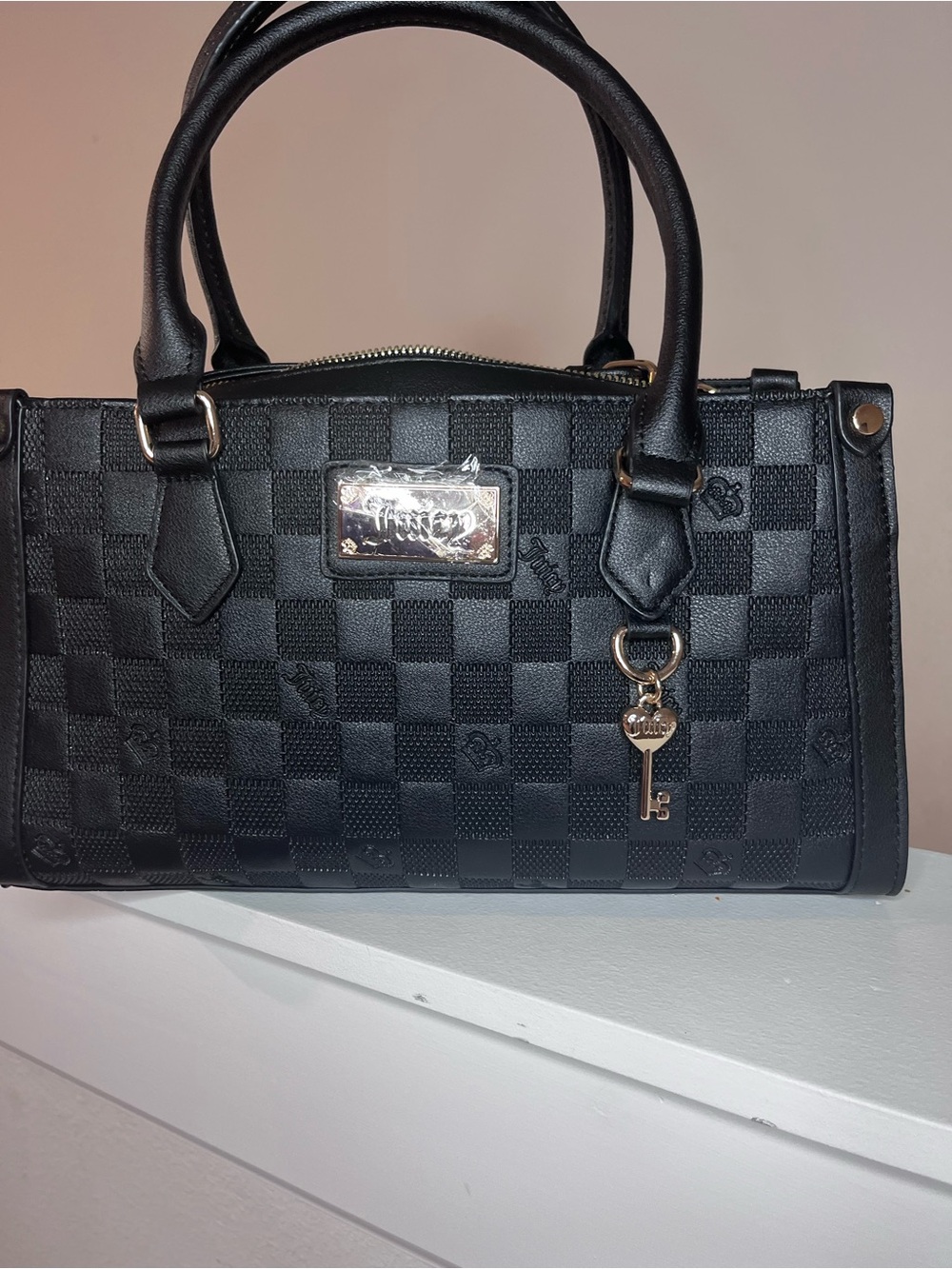 Juicy Couture Black Checkered Satchel - Picture 10 of 10